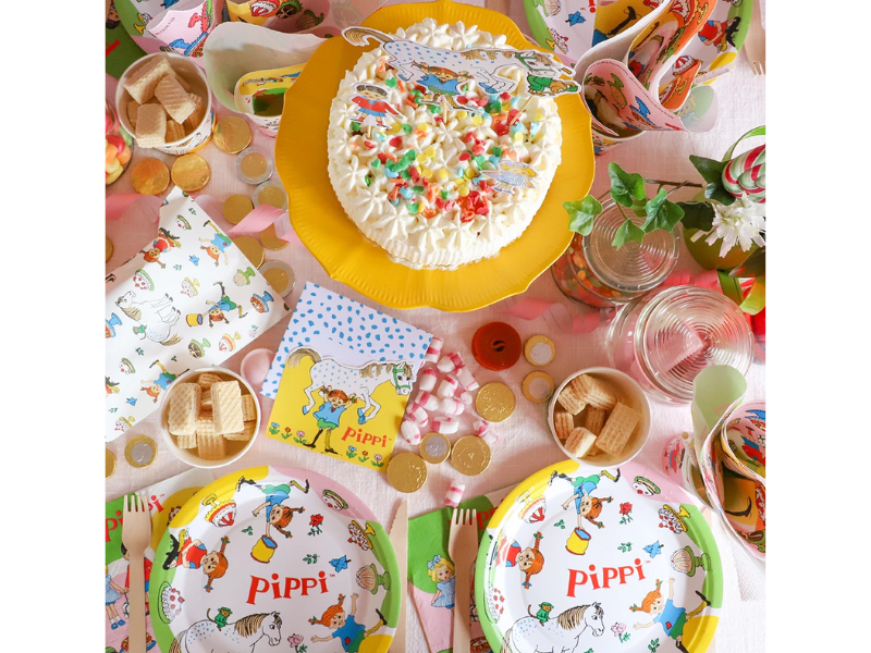 Inbjudningskort Pippi Långstrump 8-pack med kuvert