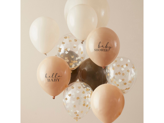 Ballonger beige/brun - ”baby SHOWER”