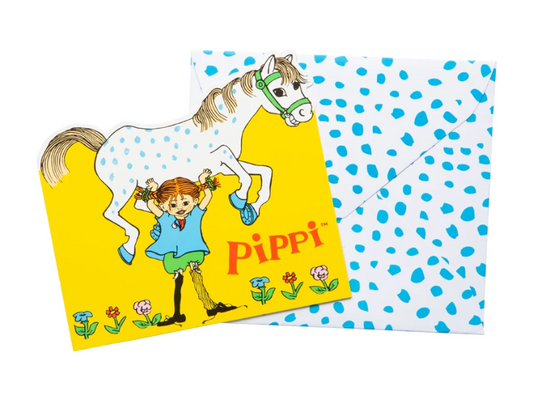 Inbjudningskort Pippi Långstrump 8-pack med kuvert