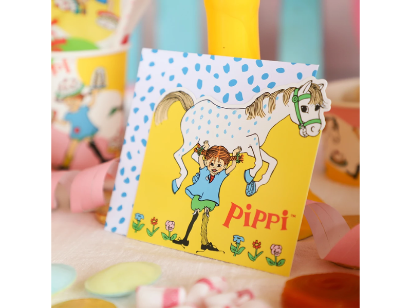 Inbjudningskort Pippi Långstrump 8-pack med kuvert